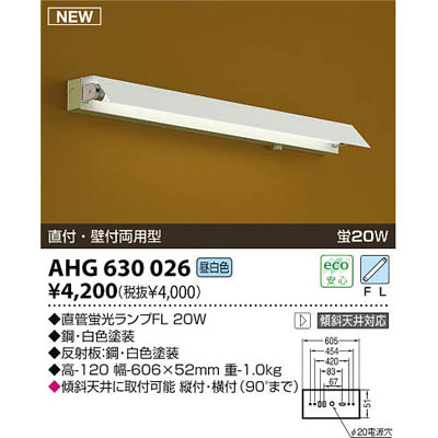 【クリックでお店のこの商品のページへ】コイズミ トラフ型直付器具 AHG630026