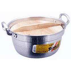 【クリックで詳細表示】アカオアルミ アルミ打出し料理鍋 木蓋付き 36cm (KKW342) KKW-342